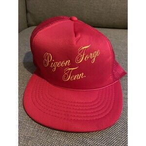 Vintage Pigeon Forge Red Mesh Snapback Hat Trucker Cap Hipster Old Man Hat